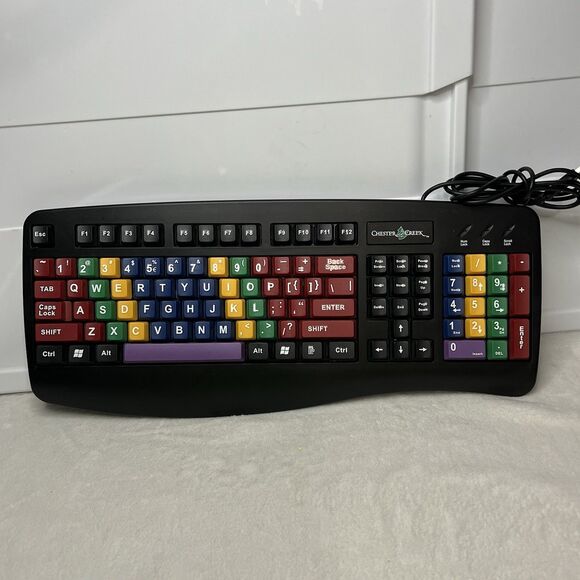 Chester Creek F21-WE28 Kids Keyboard Colorful Learning Board Wired USB Tested - Picture 1 of 6